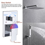 Shower System Shower Faucet Combo Set Wall Mounted with 12" Rainfall Shower Head and handheld shower faucet