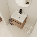 18'' Floating Wall-Mounted Bathroom Vanity with Ceramic Sink & Soft-Close Cabinet Door, For Small Bathroom