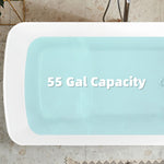 49'' x 28'' Acrylic Freestanding Soaking Bathtub, Square-shape Japanese Soaking Hot Tub, Sit-In Design with Chrome Overflow and Drain, Available for Express Delivery, Glossy Black