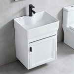 16-inch Modern Wall-Mounted Bathroom Vanity with Sink, White Floating Vanity, Wall-Mounted Storage Bathroom Cabinet, Modern Bathroom Furniture for Small Spaces