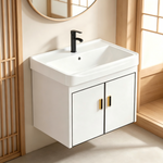 20-inch Shallow White-Black Wall-Mounted Compact Bathroom Mini Vanity 20-inch Sink-Included Vanity Designed for Compact Bathrooms Floating Vanity