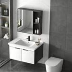 20-inch Wall-Mounted Compact Bathroom Vanity with Integrated Ceramic Sink—A Modern, Floating Single-Door Vanity Ideal for Small Bathrooms and Apartments