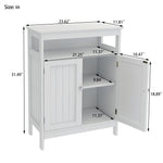 Bathroom standing storage with double shutter doors cabinet-White