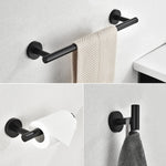 3-Pieces Bathroom Hardware Accessories Set - Towel Bar, Toilet Paper Holder, Robe Towel Hooks