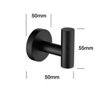 6 Pack Bathroom Towel Hooks Coat Hooks Shower Kitchen Wall Hooks, Matte Black