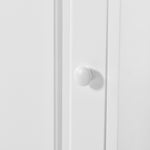 Multi-Functional Corner Cabinet Tall Bathroom Storage Cabinet with Two Doors and Adjustable Shelves, Open Shelf
