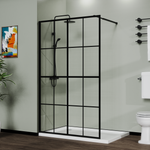 46" X 72" Shower Screen Walk-in Wet-room Black