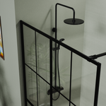 46" X 72" Shower Screen Walk-in Wet-room Black