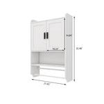 Bathroom Wall Cabinet with Doors,Adjustable Shelf,Towel Bar and Paper Holder, Over The Toilet Storage Cabinet, Medicine Cabinet for Bathroom