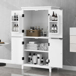 Elegant Bathroom Floor Storage Cabinet, Bathroom Storage Unit, Freestanding Cabinet with 4 Doors, Adjustable Shelves, Adaptable Shelves