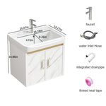 20-inch Off-White Wall-Mounted Compact Bathroom Mini Vanity Unit 20-inch Basin with Sink Designed for Compact Bathrooms Floating Vanity Unit
