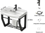 20 INS Compact Wall-Mounted Vanity Cabinet Black Wrought Iron Frame Bathroom Cabinet Ceramic Basin Bathroom Sink Unit Vanity para baño