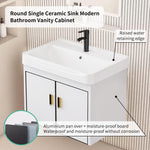 20-inch Shallow White-Black Wall-Mounted Compact Bathroom Mini Vanity 20-inch Sink-Included Vanity Designed for Compact Bathrooms Floating Vanity