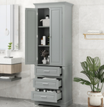 Tall Storage Cabinet with Three Drawers for Bathroom/Office
