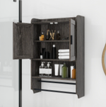 Bathroom Wall Cabinet with Doors,Adjustable Shelf,Towel Bar and Paper Holder, Over The Toilet Storage Cabinet, Medicine Cabinet for Bathroom