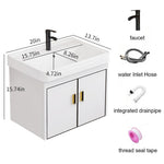 20-inch Shallow White-Black Wall-Mounted Compact Bathroom Mini Vanity 20-inch Sink-Included Vanity Designed for Compact Bathrooms Floating Vanity