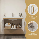 20-inch Off-White Wall-Mounted Compact Bathroom Mini Vanity Unit 20-inch Basin with Sink Designed for Compact Bathrooms Floating Vanity Unit
