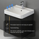 17-inch Gray-Gold Wall-Mounted Floating Mini Bathroom Vanity Set with Sink, Modern Bathroom Sink Vanity