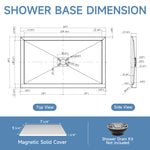 60x36 Inch White Acrylic Shower Base, Center Drain, Non-Slip Surface