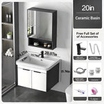 20-inch Wall-Mounted Compact Bathroom Vanity with Integrated Ceramic Sink—A Modern, Floating Single-Door Vanity Ideal for Small Bathrooms and Apartments
