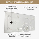 60x32 Inch White Acrylic Shower Base, Left Drain, Non-Slip Surface