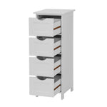 White Bathroom Storage Cabinet, Freestanding Cabinet with Drawers