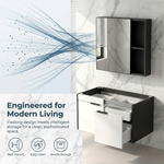 20-inch Wall-Mounted Compact Bathroom Vanity with Integrated Ceramic Sink—A Modern, Floating Single-Door Vanity Ideal for Small Bathrooms and Apartments