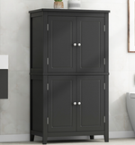 Elegant Bathroom Floor Storage Cabinet, Bathroom Storage Unit, Freestanding Cabinet with 4 Doors, Adjustable Shelves, Adaptable Shelves
