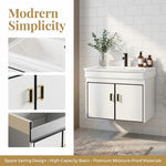 20-inch Shallow White-Black Wall-Mounted Compact Bathroom Mini Vanity 20-inch Sink-Included Vanity Designed for Compact Bathrooms Floating Vanity