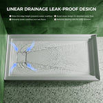 60x32 Inch White Acrylic Shower Base, Left Drain, Non-Slip Surface