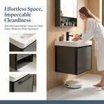 17-inch Wall-Mounted Compact Bathroom Vanity with Integrated Ceramic Sink—A Modern, Floating Single-Door Vanity Ideal for Small Bathrooms and Apartments