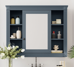 35'' x 28'' Wall Mounted Bathroom Storage Cabinet, Medicine Cabinet, Modern Bathroom Wall Cabinet with Mirror, Mirror Cabinet with 6 Open Shelves (Not Include Bathroom Vanity )