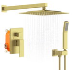 Shower System Shower Faucet Combo Set Wall Mounted with 12" Rainfall Shower Head and handheld shower faucet