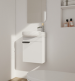 Soft Close Doors Bathroom Vanity With Sink,16 Inch For Small Bathroom