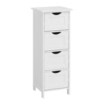 White Bathroom Storage Cabinet, Freestanding Cabinet with Drawers