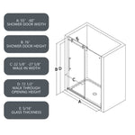 Brushed Gold frameless one fixed and one shifted Shower Door,70MM 304 stainless steel large pulleys with adjustable soft closing function,with nano easy cleaning,stick explosion-proof menbrance