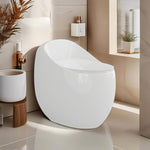 One-piece Bathroom Comfort Height Compact Toilet,1.28 GPF Single Flush Tankless Egg-shaped Built-in Purifying Basin Toilet,Simple Toilets for Bathrooms