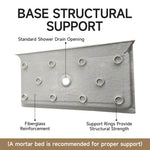 60x30 Inch White Acrylic Shower Base, Center Drain, Non-Slip Surface
