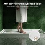 60x32 Inch White Acrylic Shower Base, Left Drain, Non-Slip Surface