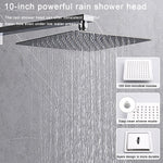 Shower System Shower Faucet Combo Set Wall Mounted with 12" Rainfall Shower Head and handheld shower faucet