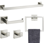 5 Pieces Bathroom Hardware Accessories Set Towel Bar Set Wall Mounted,Stainless Steel