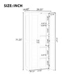 Storage Cabinet with Two Doors for Bathroom, Office, Adjustable Shelf, MDF Board, White