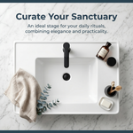20-inch Wall-Mounted Compact Bathroom Vanity with Integrated Ceramic Sink—A Modern, Floating Single-Door Vanity Ideal for Small Bathrooms and Apartments