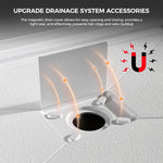 60x32 Inch White Acrylic Shower Base, Center Drain, Non-Slip Surface
