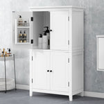 Elegant Bathroom Floor Storage Cabinet, Bathroom Storage Unit, Freestanding Cabinet with 4 Doors, Adjustable Shelves, Adaptable Shelves