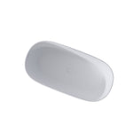 51'' Freestanding Bathtub Resin Stone Soaking Bathtub Solid Surface Modern Tubs with Overflow and Pop-up Drain in White
