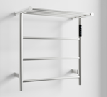 Heated Towel Rack with Top Shelf, 3-Bar Towel Wall MountedWarmer for Bathroom with Intelligent Touch Screen Timer, 304 Stainless Steel Polished