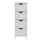White Bathroom Storage Cabinet, Freestanding Cabinet with Drawers