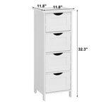White Bathroom Storage Cabinet, Freestanding Cabinet with Drawers