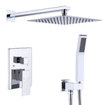 Shower System Shower Faucet Combo Set Wall Mounted with 12" Rainfall Shower Head and handheld shower faucet